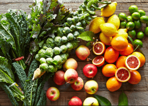 a group of fruits and vegetables on a wood surface Healthy Weight Loss Diets Maldon