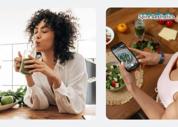 Image of woman looking into her diet and fat freezing Maldon to improve her health