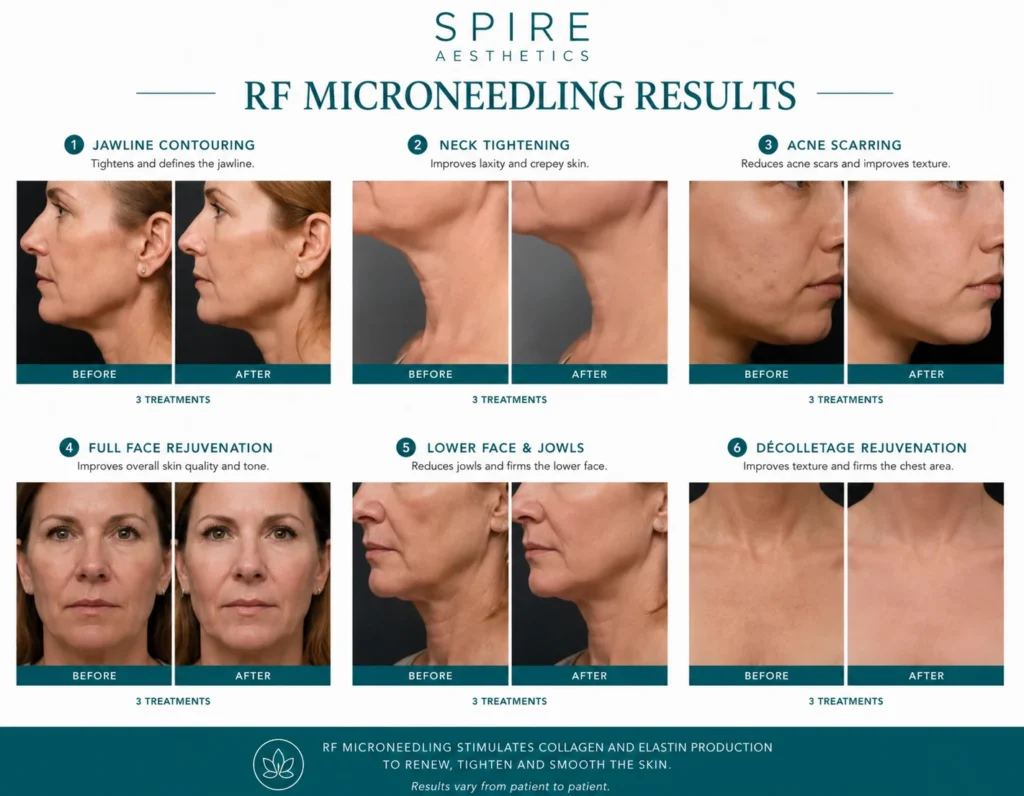RF Microneedling Skin tightening Maldon results